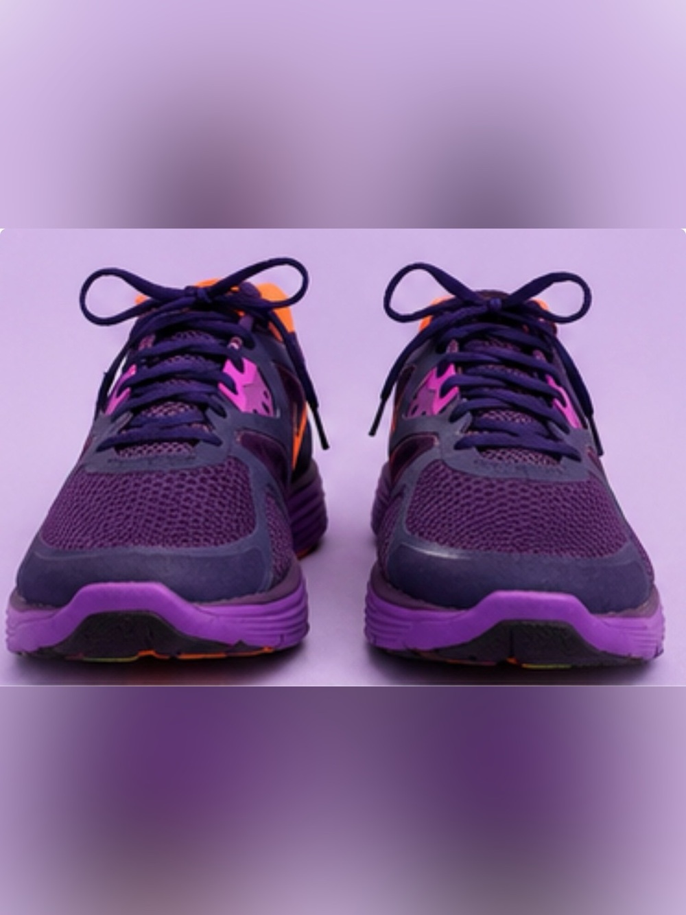 Nike Lunarglide Women’s Athletic Shoe in Purple, Orange & Navy Accents size 9.5 - Picture 2 of 8